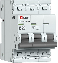Автоматический выключатель 3P 25А (C) 6кА ВА 47-63N EKF PROxima